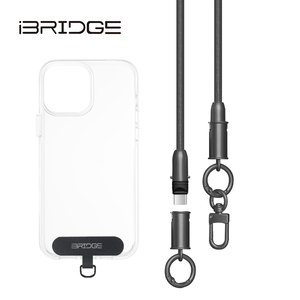 iBRIDGE 編織掛繩急速充電線-140cm-黑色