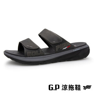 輕量厚底男拖鞋-黑色43