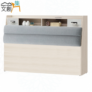 【文創集】艾蘿5尺雙人貓抓皮床頭箱(不含床底＋不含床墊)(客約商品)