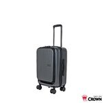 皇冠C-F1910 19.5吋前開霧面拉鍊登機箱, , large