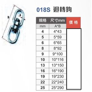 WIN五金 018S 13MM-25MM 多種尺寸 白鐵迴轉鉤 雙圓迴轉鉤 轉向鉤 垂直萬向鉤 垂直迴轉鉤 不鏽鋼