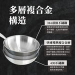 Shimizu 316 Stainless Wok 40cm, , large