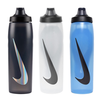 NIKE REFUEL BOTTLE 瓶蓋擠壓水壺 32OZ/946ml 運動水壺 便攜 防漏 好抓握 N100767005432黑銀、N100767012532白、N100767042032藍黑, , large