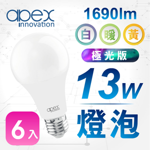 【APEX】13W LED燈泡 高流明 全電壓 E27