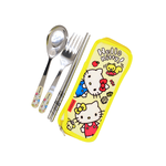 【日本三麗鷗】Hello Kitty不銹鋼三件式餐具 (不銹鋼筷+湯匙+叉子), , large
