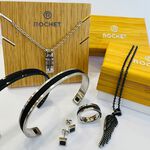 【快速出貨】法國 ROCHET  HAUBANS系列 不鏽鋼男士手環-銀x黑 HBJ88961, , large