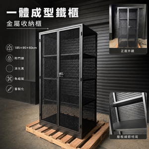 【 SHAONIANNA.TW 】台灣製 一體成型 金屬收納櫃 185&times;90&times;60cm 附門鎖 免組裝 工業風置物櫃