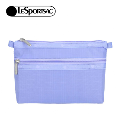 Lesportsac Cosmetic Clutch 雙層拉鍊化妝包 收納袋 盥洗包 女包(長春花藍)