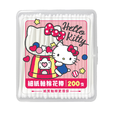 [寶富華]Hello Kitty細紙軸棉花棒200支(盒裝)