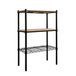 【Y HOUSE】60x30x75cm pine wood three-layer storage rack rack iron rack - black paint, , large
