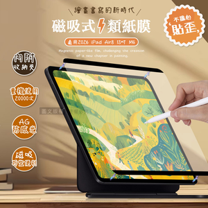 Antiglare 2026 iPad Air8 13吋 M4 磁吸可拆式類紙膜 繪畫筆記專用膜保護貼