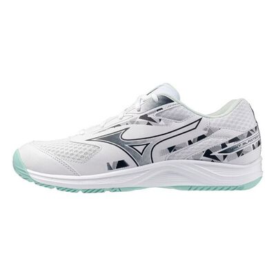 Mizuno Sky Blaster 男 羽球鞋 寬楦 支撐 抗扭 瞬移 白 黑綠 [71GA253313]