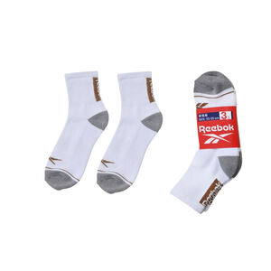 Reebok除臭1/2厚底襪3入組-白色22~25