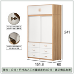 【唯熙傢俱】寶拉雙色5x8尺滑門衣櫃, , large