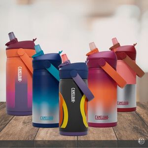 【CAMELBAK】CAMELBAK 350ml 兒童吸管不鏽鋼保冰瓶｜Flip Straw防漏水壺｜K.T.Tactical鎧德