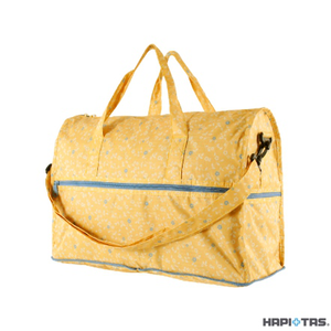 【HAPI+TAS】H0002 摺疊旅行袋(小)-黃色花朵華爾滋