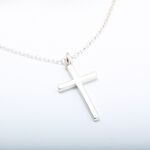 【Angel & Me】Large Cross s925 sterling silver necklace Valentine Faith God Jesus, , large