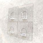 [Beargood sticker] Small Square Adhesive Hooks (Set of 4), , large