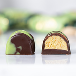 Dark chocolate sweets with kadayif dough and pistacho filling, , large
