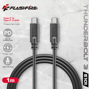 【FlashFire】Thunderbolt3 CtoC 雷電三數據快充線 4K 60Hz 40Gbps 100W