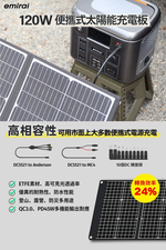 【emirai】120W Solar Charging Panel | Suitable for most energy storage stations, mobile phones, and tablets, , large