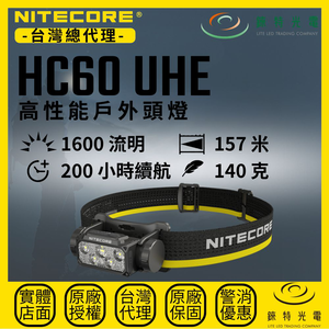 【錸特光電】NITECORE HC60 UHE 高性能戶外頭燈