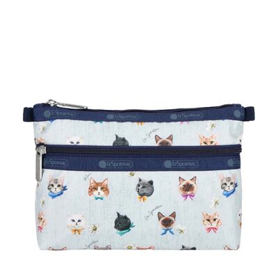 LeSportsac COSMETIC CLUTCH 雙層拉鍊化妝包 - 晴空貓語