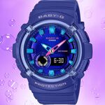 CASIO 卡西歐 BABY-G 舞池霓虹燈雙顯手錶-紫x藍 BGA-280DN-2A, , large