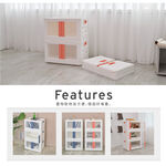 【H&R安室家】雙門開可摺疊50*35*30cm收納箱(3入)BNF98, 橘色, large