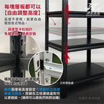 【津宏五金】【層架-三層/五層-黑色款】 品質穩定/完整售服/台灣快速出貨/免螺絲角鋼架/全鐵件/多配件/簡易安裝/置物架, , large