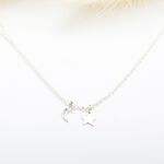 【Angel & Me】Moon and star s925 sterling silver necklace Valentine Day gift, , large