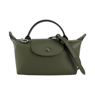 LONGCHAMP Le Pliage Xtra XS 小牛皮迷你二用包(冷杉綠色)