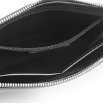 BALLY Mythos 紅白條紋再生厚款手拿包(黑色), , large