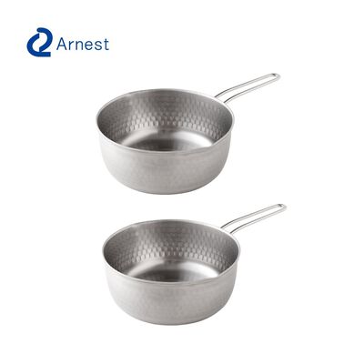 日本Arnest 日本製不銹鋼雙口雪平鍋20cm-超值2入組(2.4 L / 電磁爐可用)