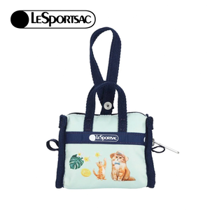 Lesportsac Micro Weekender Charm 小吊掛飾零錢包 收納袋(童趣草帽貓咪)L261-1611N-HF97
