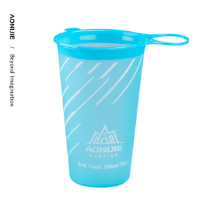 【立承生活】折疊軟水杯 200ml 2入-海洋藍