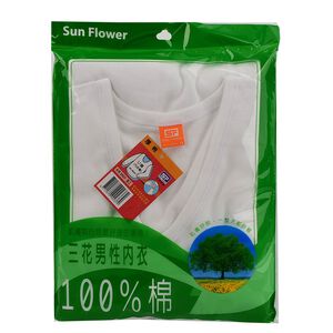 三花長袖厚棉U領衫-M