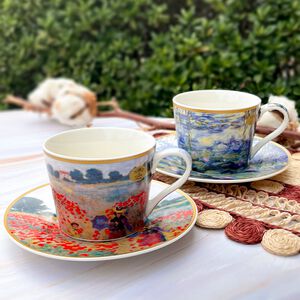 【Lesser&Pavey】莫內咖啡杯盤組/咖啡杯組/馬克杯/咖啡杯/下午茶杯/名畫杯/陶瓷杯盤組