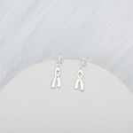 【Angel & Me】想念 絲帶 A【Angel & Me】Miss you Ribbon s925 sterling silver earrings birthday gift符號 單鑽 一對 s925 純銀 耳環 耳夾 生日 情人節禮物, , large