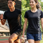 [GP石墨烯] 石墨烯散熱速乾涼感圓領短袖-黑色/女款, , large