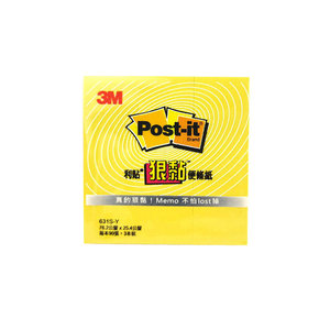 【龍品文創】3M 631S 3x1 狠黏利貼-黃