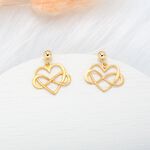【Angel & Me】Endless love s925 sterling silver 24k gold plated earrings gift, , large
