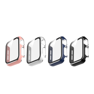 【山水之寶】Apple Watch 7/8/9 45mm保護殼 玻璃膜+保護框 雙色電鍍手錶防撞殼
