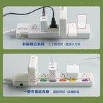 《台灣製造》 台灣之美 溪州 延長線 180CM 扁頭插座 防雷擊突波 熱銷5開4座 新極簡白 延長線 贈送防塵袋, , large