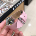 [星晴錶業]COACH手錶,28mm,CH00052白色錶面銀錶殼粉紅真皮皮革錶帶款, , large