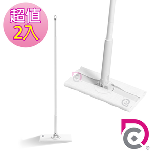 [德昌]馬上淨懶人自動夾布大平板拖把2入組(平拖/免沾手/吸水/乾濕兩用/除塵/地板清潔)