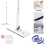 [百鈴]髒會滅不沾手大夾布拖把+超柔清潔布(2條)(平拖/免沾手/大板/吸水/乾濕兩用/除塵/地板清潔), , large