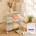 【ROOMIX】【ㄉ.   洞板+6抽+3組防塵抽】日系奶油風 兒童繪本玩具收納車(移動式 6格+3個防塵抽斜口置物架/9 0 CM 平台置物洞板), , large