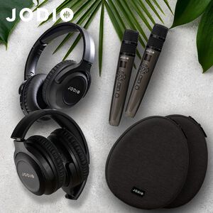 【JODIO】K2 藍芽行動KTV耳機豪華組 雙入 (酷黑色/奶茶色/黑+奶茶色) 無線麥克風 K歌 耳罩 行動KTV 卡拉OK