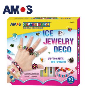 韓國AMOS 10色戒指手環DIY玻璃彩繪組 兒童玻璃彩繪 兒童玩具 繪畫玩具 (台灣總代理公司貨)